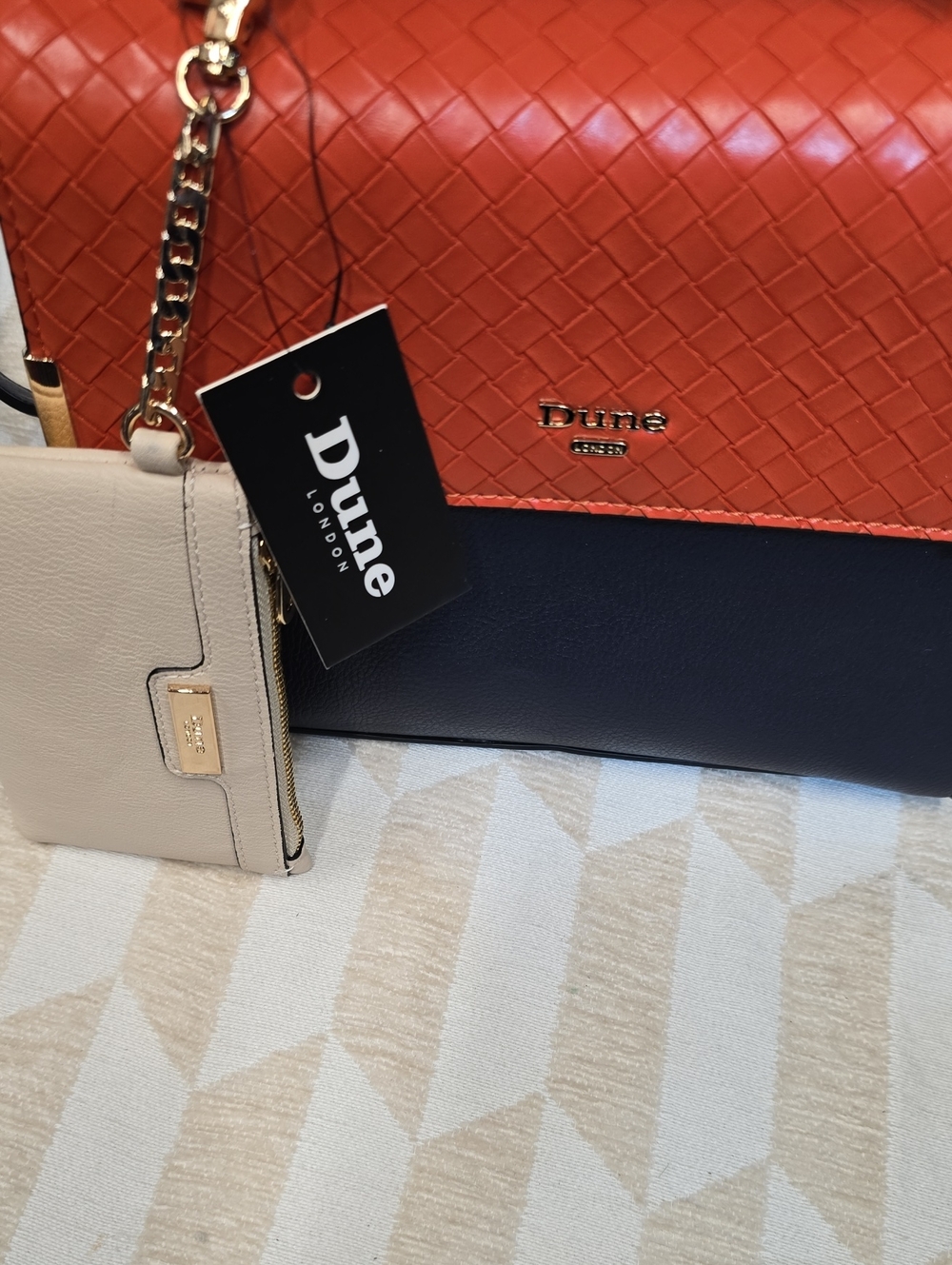 Dune London Orange, Black & Cream Chain Shoulder Bag